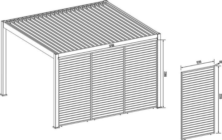 Image du produit Weide Lamellenwand mit drehbaren Lamellen in Ivory Sand (6 cm, 123 cm)