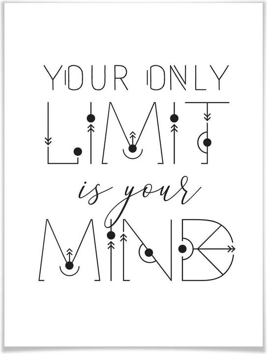 Produktbild Trenddeko Your only Limit is your Mind (30 x 40 cm)