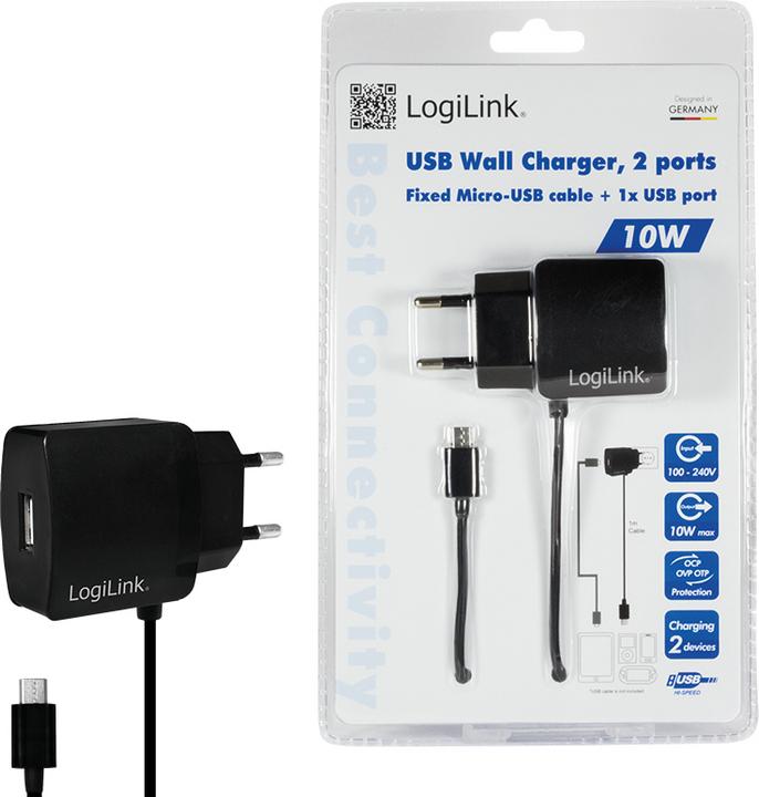 Produktbild LogiLink USB Steckdosenadapter (10 W)