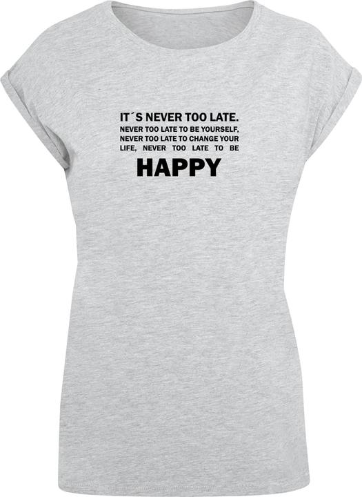 Actual product image Merchcode Ladies Never Too Late Extended Shoulder Tee - 111665 (XL)