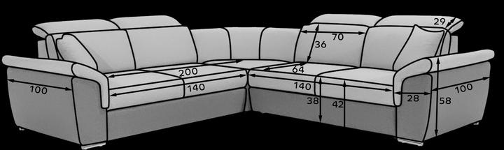 Actual product image ELTAP Federico (5-seater, Sofa bed, Corner sofa)