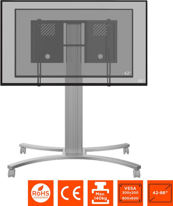 Produktbild Celexon Expert elektrisch höhenverstellbarer Display-Rollwagen Adjust-4286MS - 50cm (86", 136 kg)