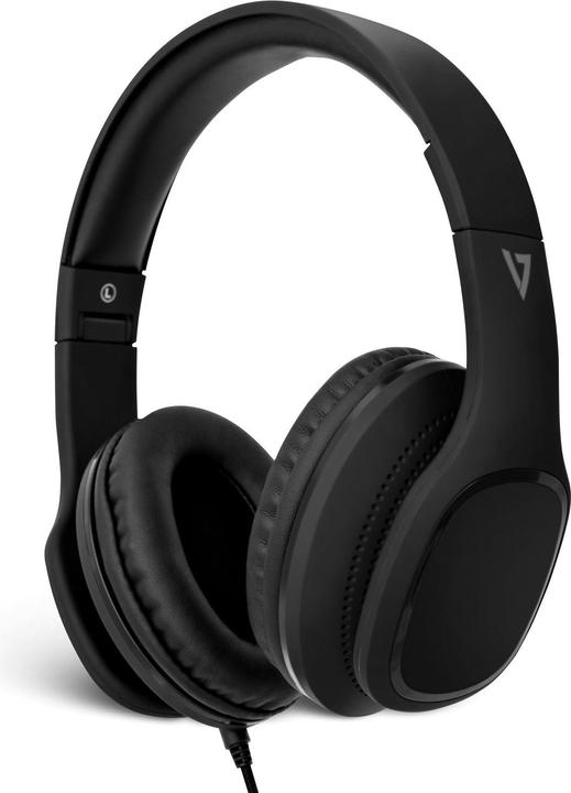 Actual product image V7 OVEREAR HEADSET W/ MIC 3.5 BLK (ANC, Cable)