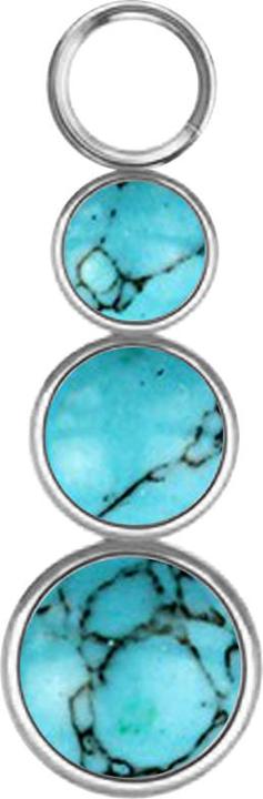 Star Piercing Anhänger silber drei Türkis Steine (ohne Messing, Chirurgenstahl 316L, Mineralisch)
