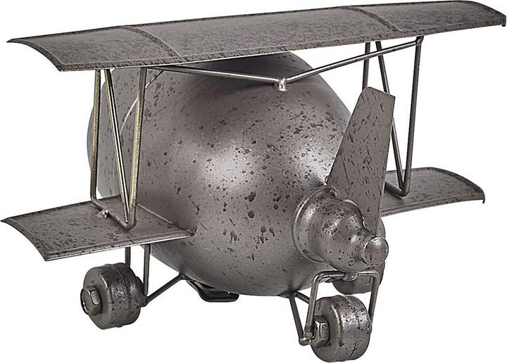 Actual product image Beliani Table clock silver aeroplane shape 15 cm STANS