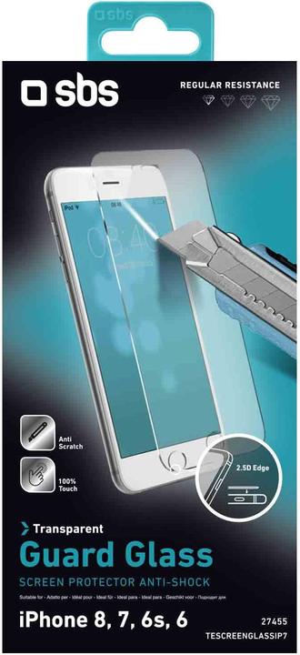Immagine prodotto SBS Protettore di schermo in vetro per iPhone 8 / 7 / 6s / 6 (1 Pezzo/i, Apple iPhone 7)