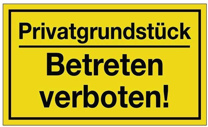 Image du produit HP Autozubehör Panneau de signalisation Terrain privé/Interdit d'accès! L250xl150 mm jaune noir plastique