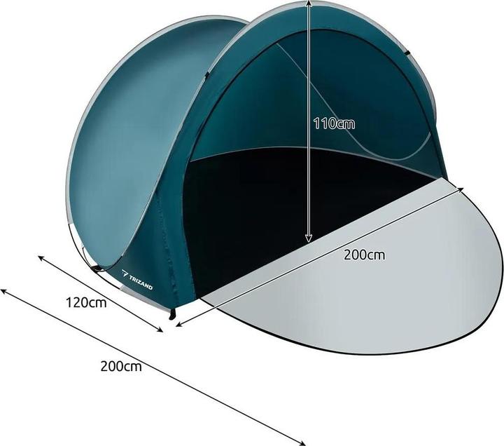 Immagine prodotto Trizand Tenda da spiaggia 200x120x110cm 21267 (tenda da spiaggia, 1.35 kg, 3 persone)