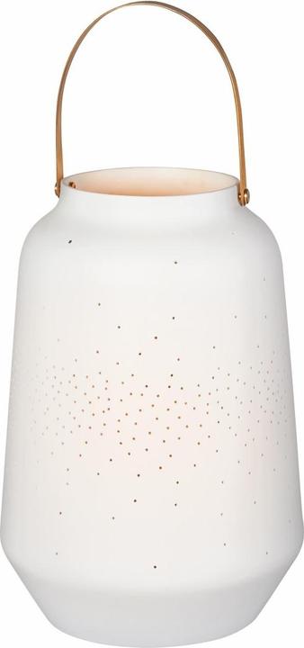 Produktbild Räder Zuhause Gross Laterne aus Porzellan mit Messinggriff in der Farbe Weiss mit Einer Höhe von 30cm