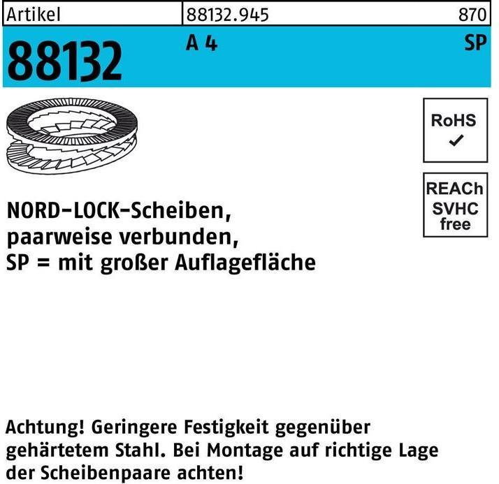Productafbeelding Nord-Lock Sluitring R 88132 gelijmd NL 16 SP SS A 4