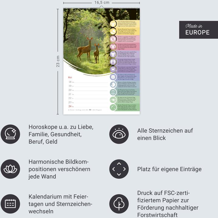 Produktbild Harenberg Horoskope Wochenkalender 2026 - Wochenkalender mit Prognosen für alle Sternzeichen (Deutsch)