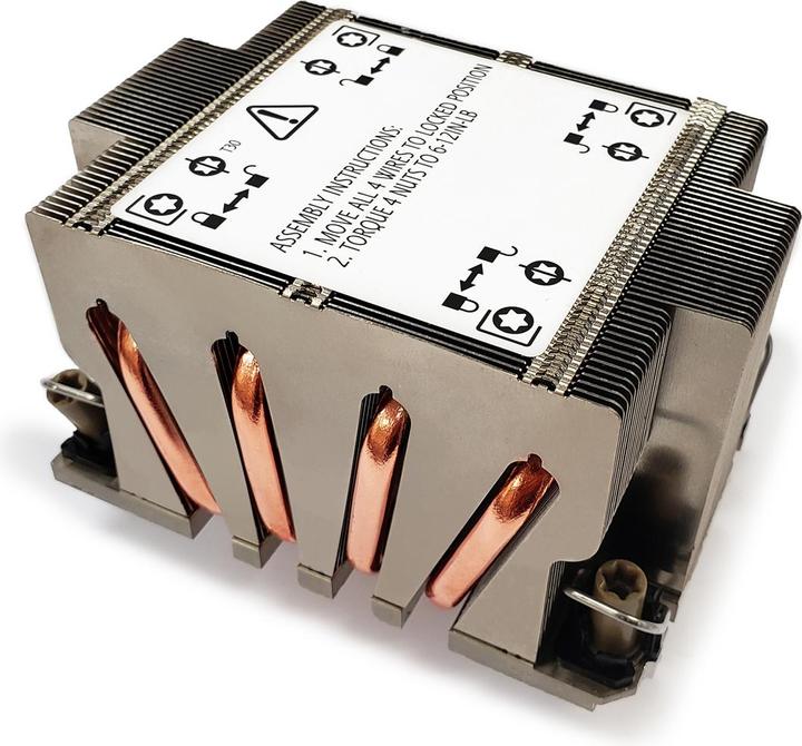 Dynatron N2 Intel CPU cooler 2U 4189-4-5 P4-P5 or P+ Aluminum heatsink and fin stack passive and up