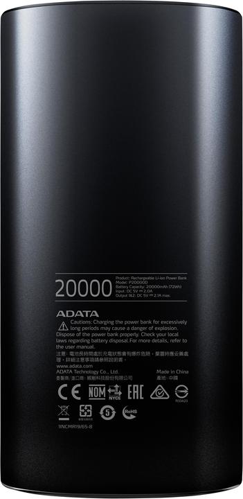 Image du produit Adata PowerPack (20000 mAh, 21 W, 72 Wh)