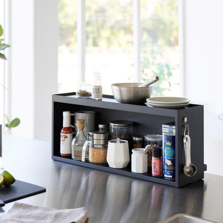 Actual product image Yamazaki Semi-enclosed storage box for the TOWER kitchen unit