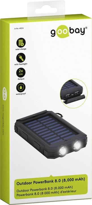 Image du produit Goobay Solar Outdoor (8000 mAh, 10 W, 29.60 Wh)