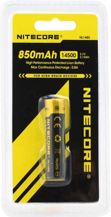 Produktbild Nitecore Li-Ion Akku Typ 14500 - 850mAh - NL1485