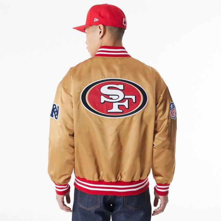 Actual product image New Era Varsity Satin Bomber Jacket San Francisco 49ers - XL (XL)
