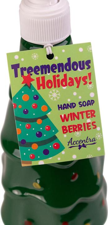 Produktbild Accentra Seifenspender mit Flüssigseife XMAS TREE in Weihnachtsbaum Design, Duft: Winter Berries (Flüssigseife, 300 ml)