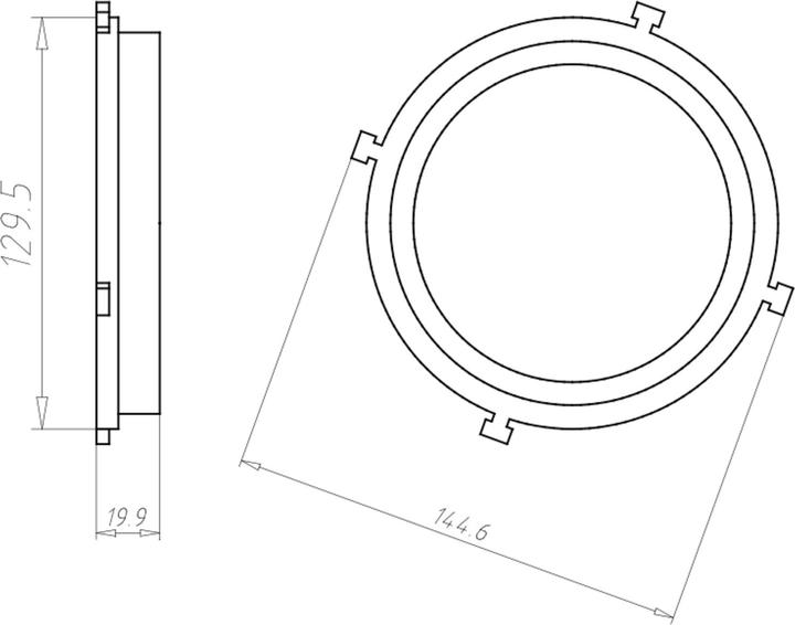 Actual product image Kaiser Built-in housing, HaloX 100 1281-11 Diffuser face variable