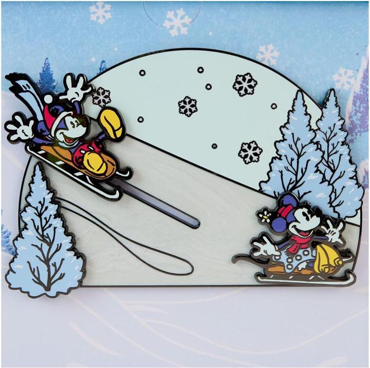 Actual product image Loungefly Disney by pin badge Mickey and friends Winter Wonderland 3" Limited Edition 8 cm