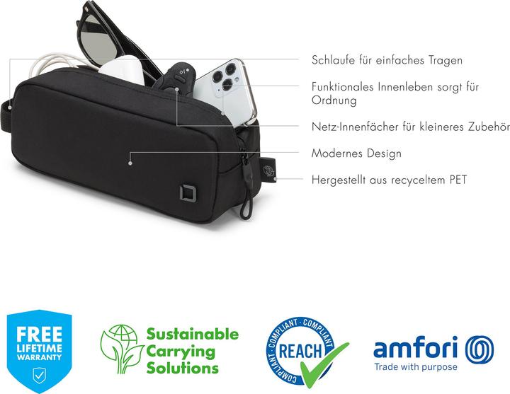 Actual product image Dicota Travel Bag Eco Accessories Pouch MOTION Black
