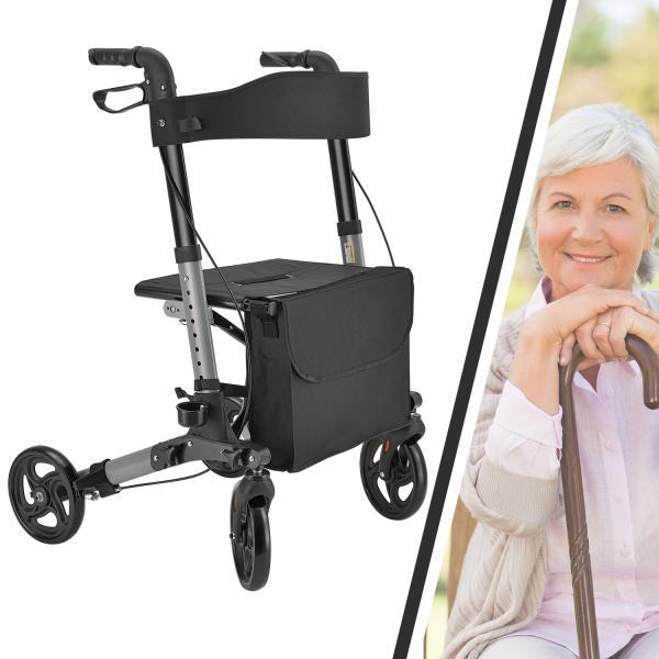 Image du produit Juskys Rollator Vital avec siège & sac à provisions