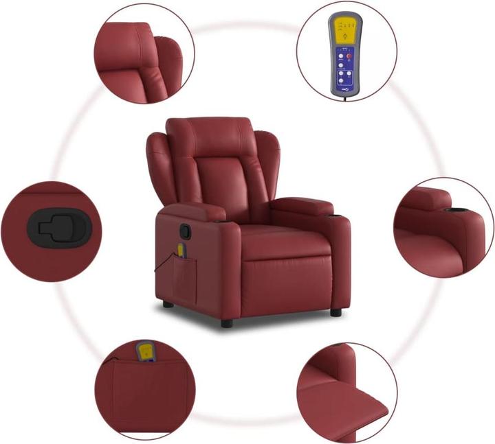 Immagine prodotto VidaXL Sedia da massaggio in similpelle rosso vino, colore: rosso vino, materiale
