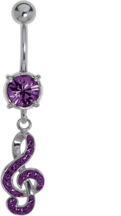 Image du produit Bijouteria Piercing nombril (Acier chirurgical 316L, Laiton rhodié, Cristallin)