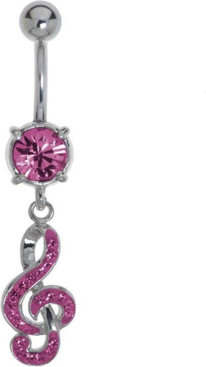 Produktbild Bijouteria Bauchpiercing (Chirurgenstahl 316L, Messing rhodiniert, Kristall)