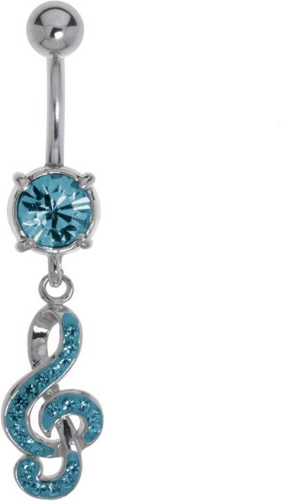 Produktbild Bijouteria Bauchpiercing (Chirurgenstahl 316L, Messing rhodiniert, Kristall)