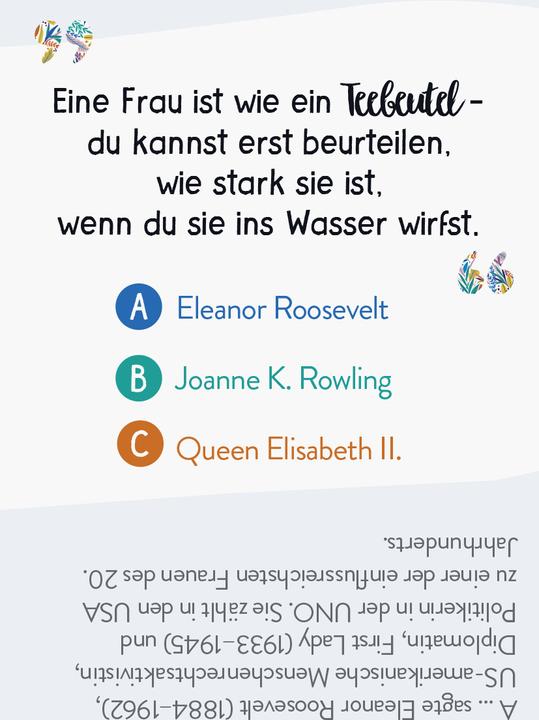 Produktbild Wer hat's gesagt?! 99 Weisheiten kluger, mutiger und starker Frauen (Deutsch, Groh Verlag, 2021)