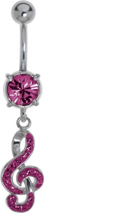 Produktbild Bijouteria Bauchpiercing (Chirurgenstahl 316L, Messing rhodiniert, Kristall)