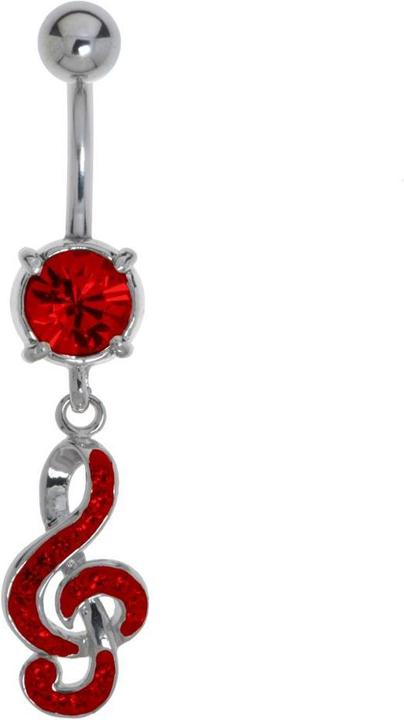 Bijouteria Bauchpiercing (Chirurgenstahl 316L, Messing rhodiniert, Kristall)