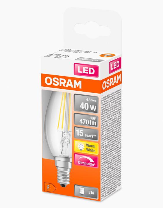 Actual product image Osram Superstar Classic B (E14, 4.80 W, 470 lm, 1 x, F)