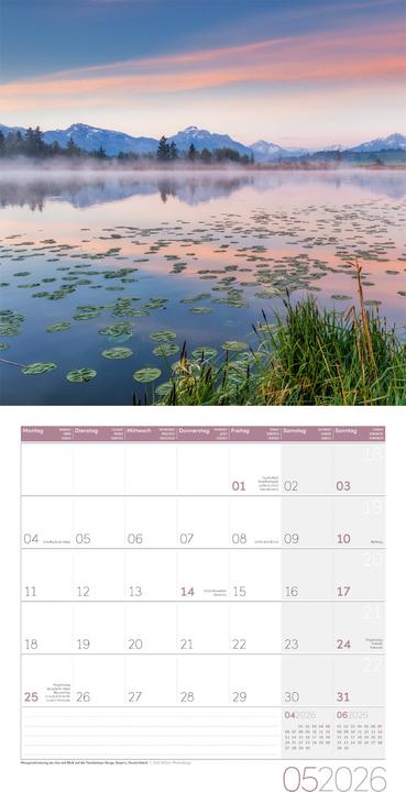 Produktbild Alpen Kalender 2026 - 30x30 (30 x 30 cm, Harter Einband, Französisch, Englisch)