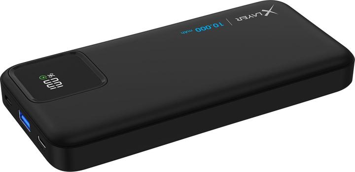 Produktbild Xlayer Powerbank 10.000 mAh mit zwei integrierten Kabeln PD 20W Black (10000 mAh, 20 W, 37 Wh)