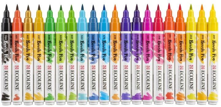 Actual product image Talens Brush pen Ecoline set of 20, line width: B, Brush (Multicoloured, 20 x)