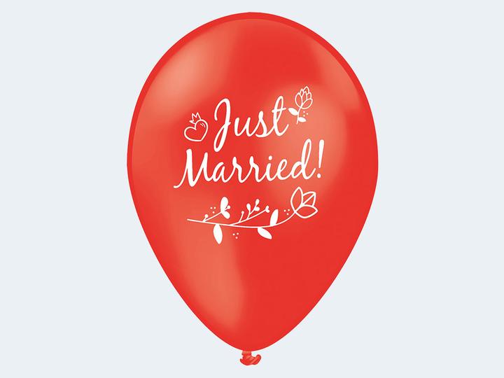 Tib 25 Luftballon Just Married rot 30cm (25 x)