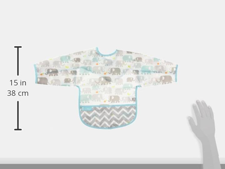 Actual product image Kushies CleanBib with sleeves (6 months)