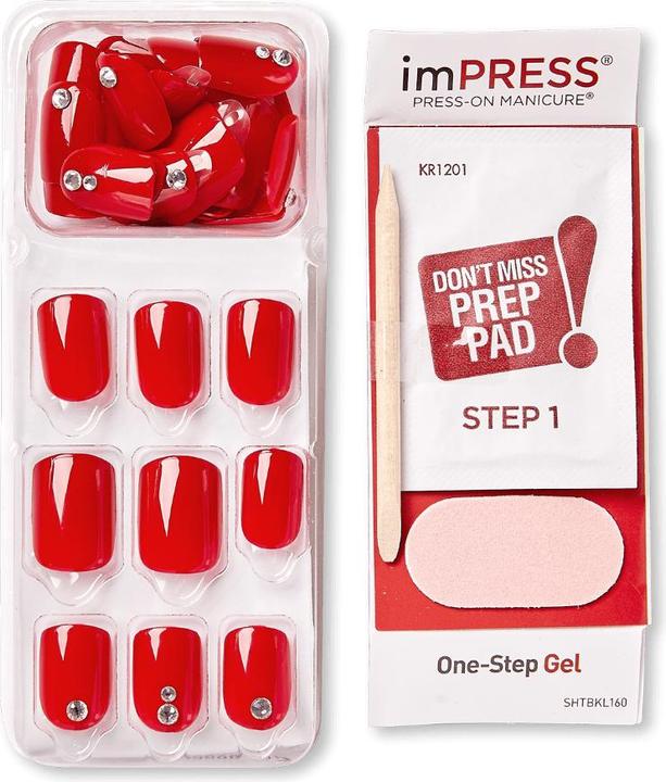 Actual product image KISS Artificial nails set Kill Heals 30 pieces (Artificial nails, Red)