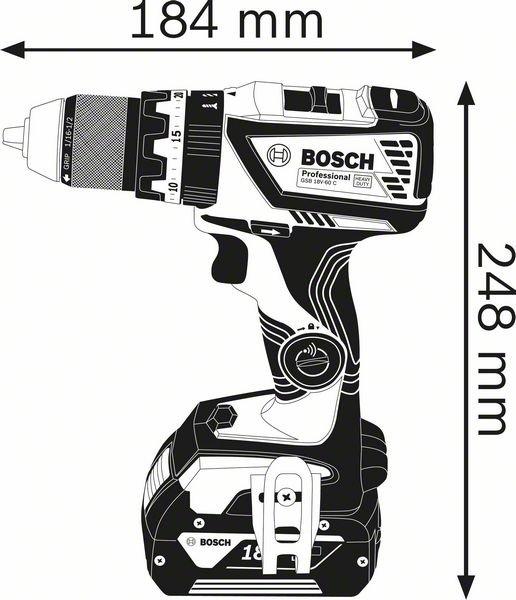 Produktbild Bosch Professional GSB 18V-60 C inkl. 2. Akku, Koffer und Bluetooth-Modul (Akkubetrieb)