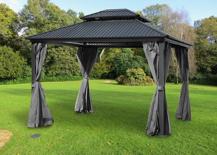 Produktbild Jet-Line Alu Pavillon BAGDAD 3,65x3,65 m Metalldach Pergola Aluminium (365 cm, 365 cm)