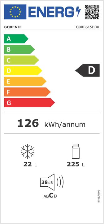 Label énergétique Gorenje Kühlgerät VW-Bulli (247 l)