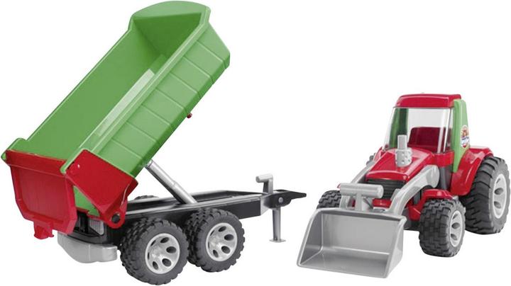 Actual product image Bruder Roadmax Tractor with frontloader and rear tipper