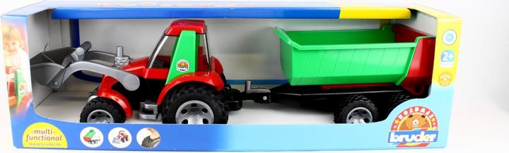 Actual product image Bruder Roadmax Tractor with frontloader and rear tipper