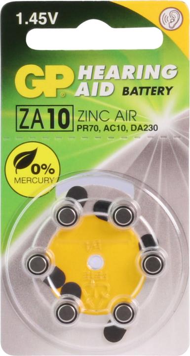 Image du produit GP Batteries GP Knopfzelle ZA10, 1.4V, 6 Stk. (6 pcs, PR70, 90 mAh)