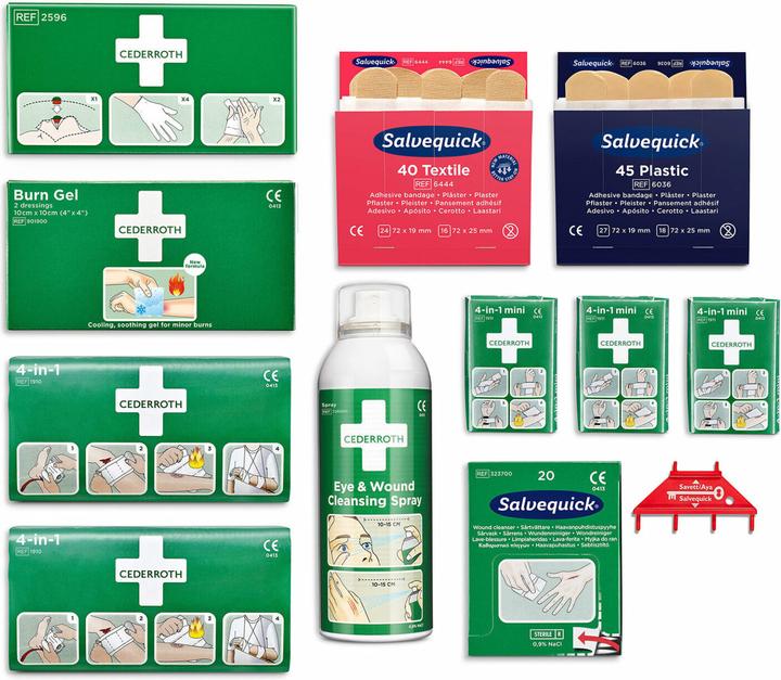 Cederroth Nachfüllpaket für Erste-Hilfe-Station Set (Erste Hilfe Set Zubehör)