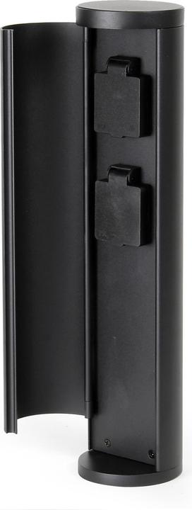 Actual product image Wiltec Outdoor Socket with Double Mains Outlet for Garden in Waterproof Aluminium Cylinder with IP Standard