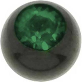 Bijouteria Piercingverschluss (Chirurgenstahl 316L, PVD Beschichtung (schwarz), Premium Kristall)