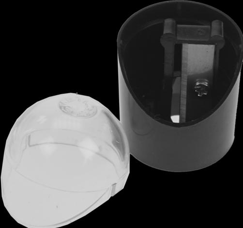 Kosmetikspitzer, Schwarz/ Glashell, Ø 2,8 cm, Höhe: 4 cm